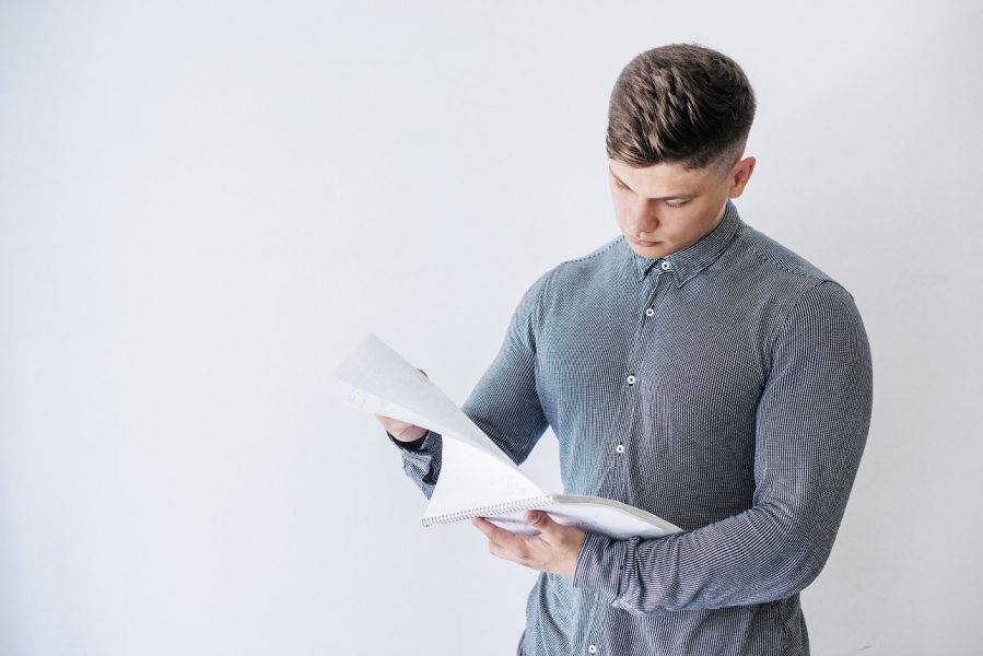 man preparing documents for divorce