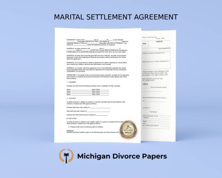 michigan marital settlement agreement